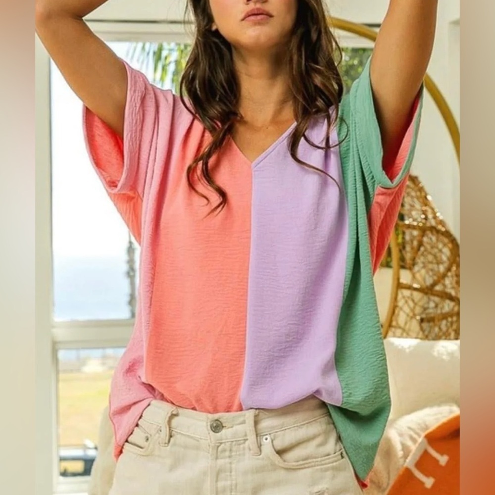 BiBi color block top, medium 🔵